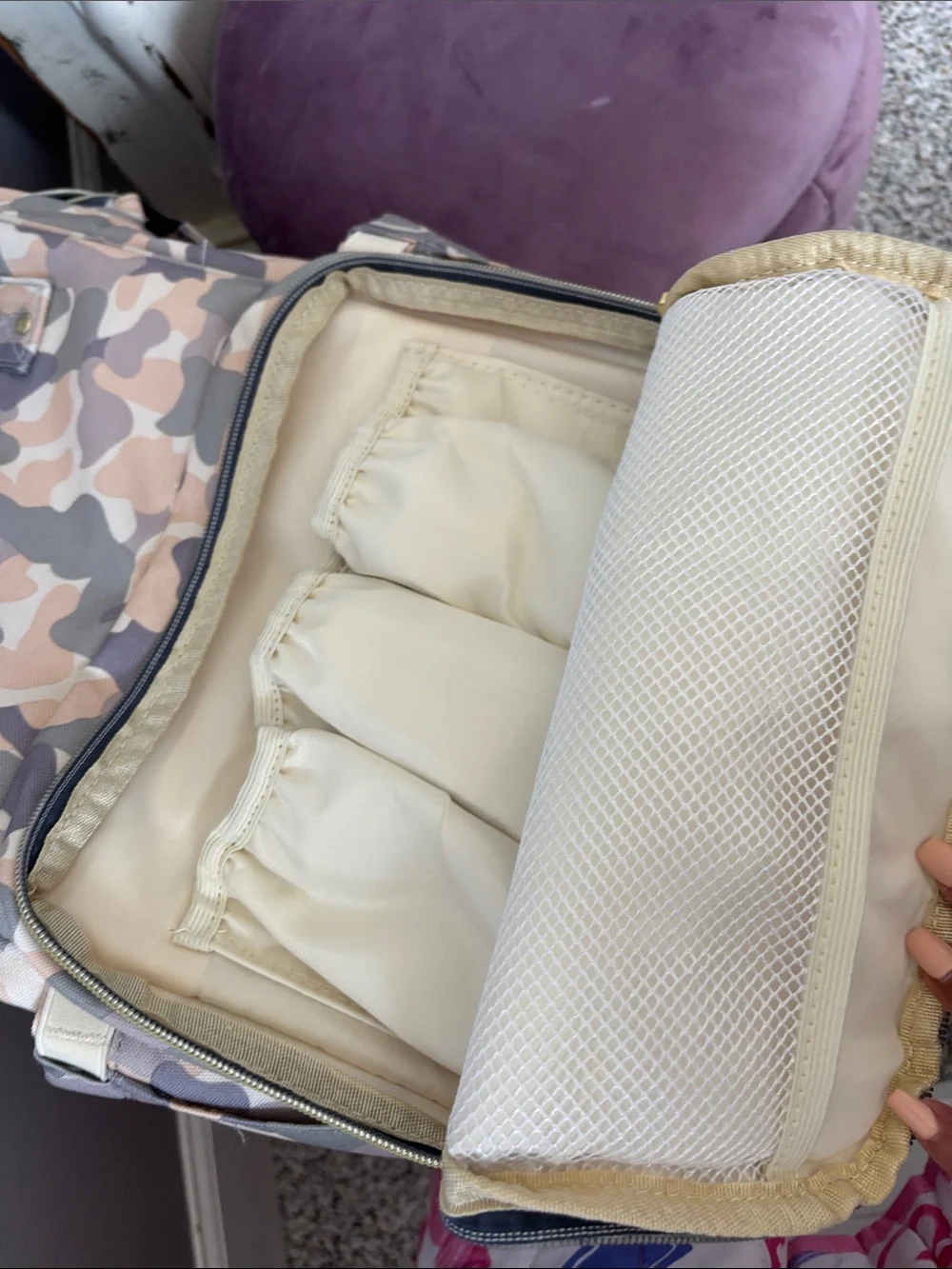 Camouflage Baby Backpack - Pink & Gray